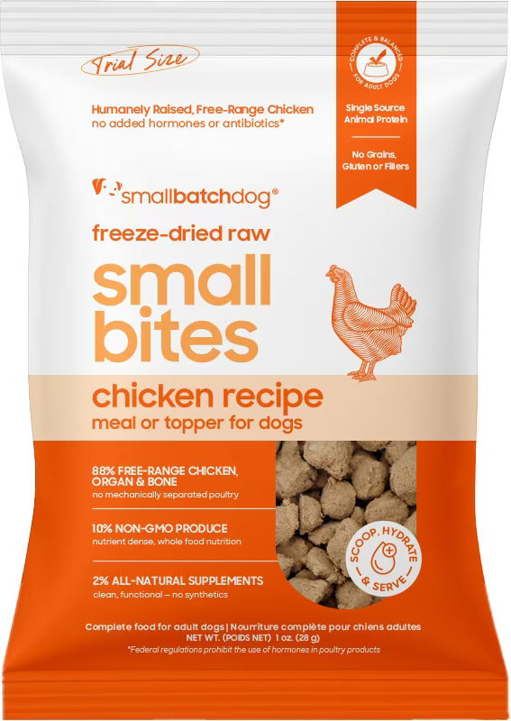 Freeze-Dried Chicken Small Bites Dog Food, 1-oz bag