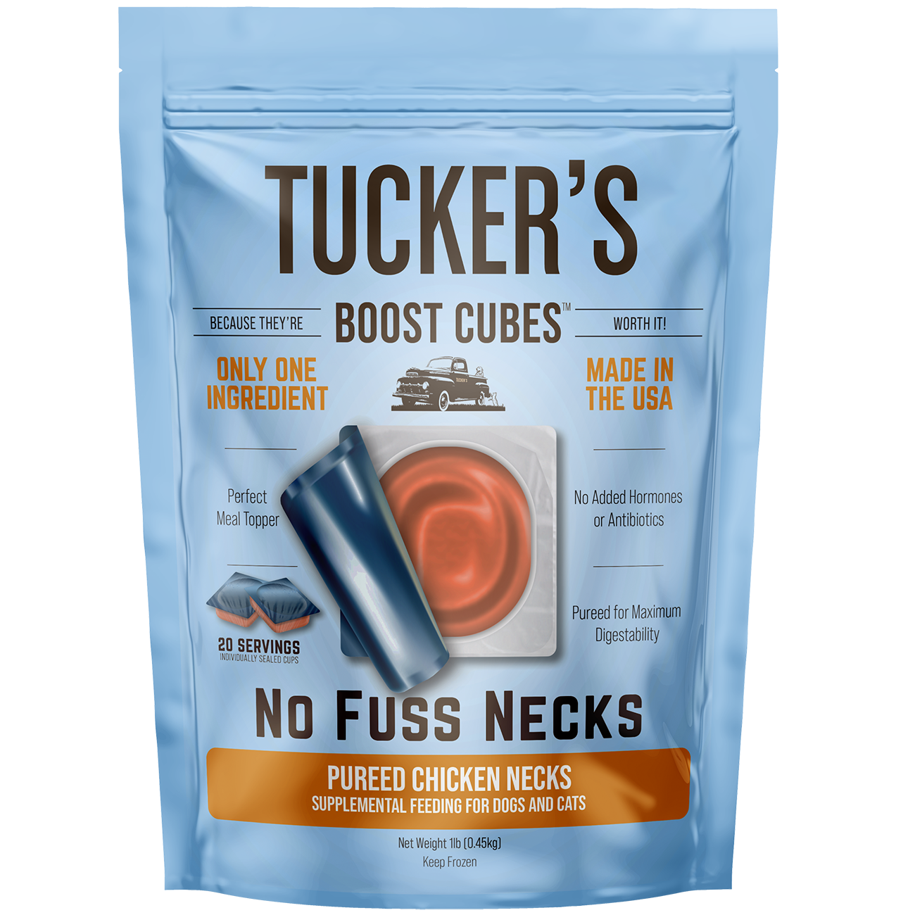 Tucker's Frozen Boost Cubes Chicken Necks 1lb