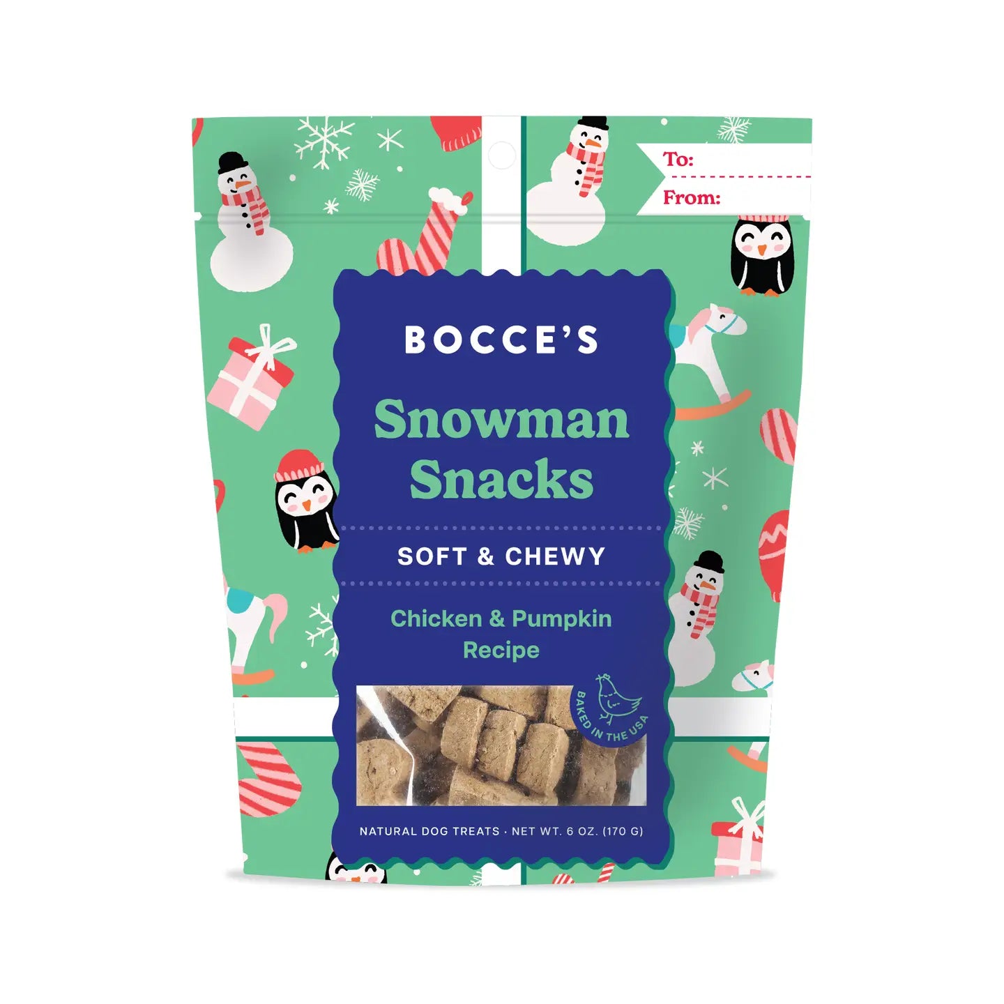 Bocce's Snowman Snacks Soft & Chewy 6 oz