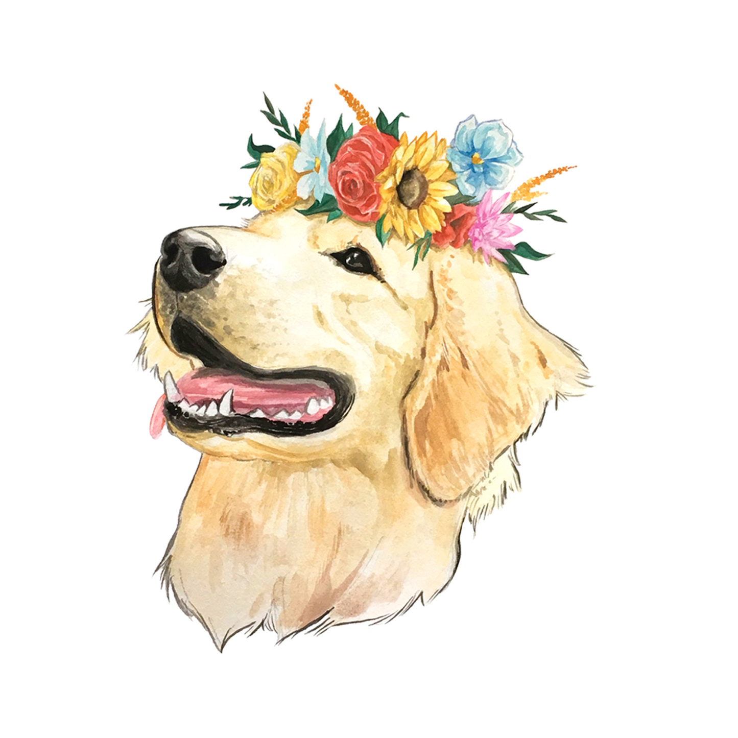Flower Crown Golden Sticker
