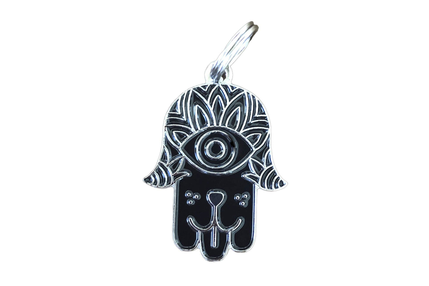Hamsa Pet ID Tag: Black & Gold