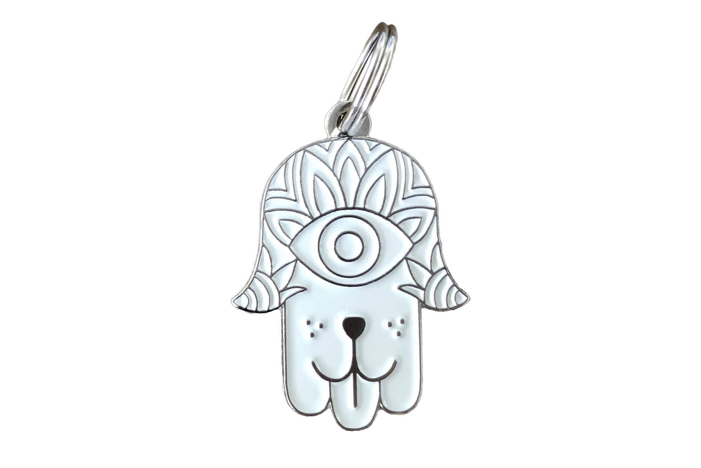 Hamsa Pet ID Tag: Black & Gold