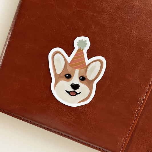 Corgi Birthday Sticker