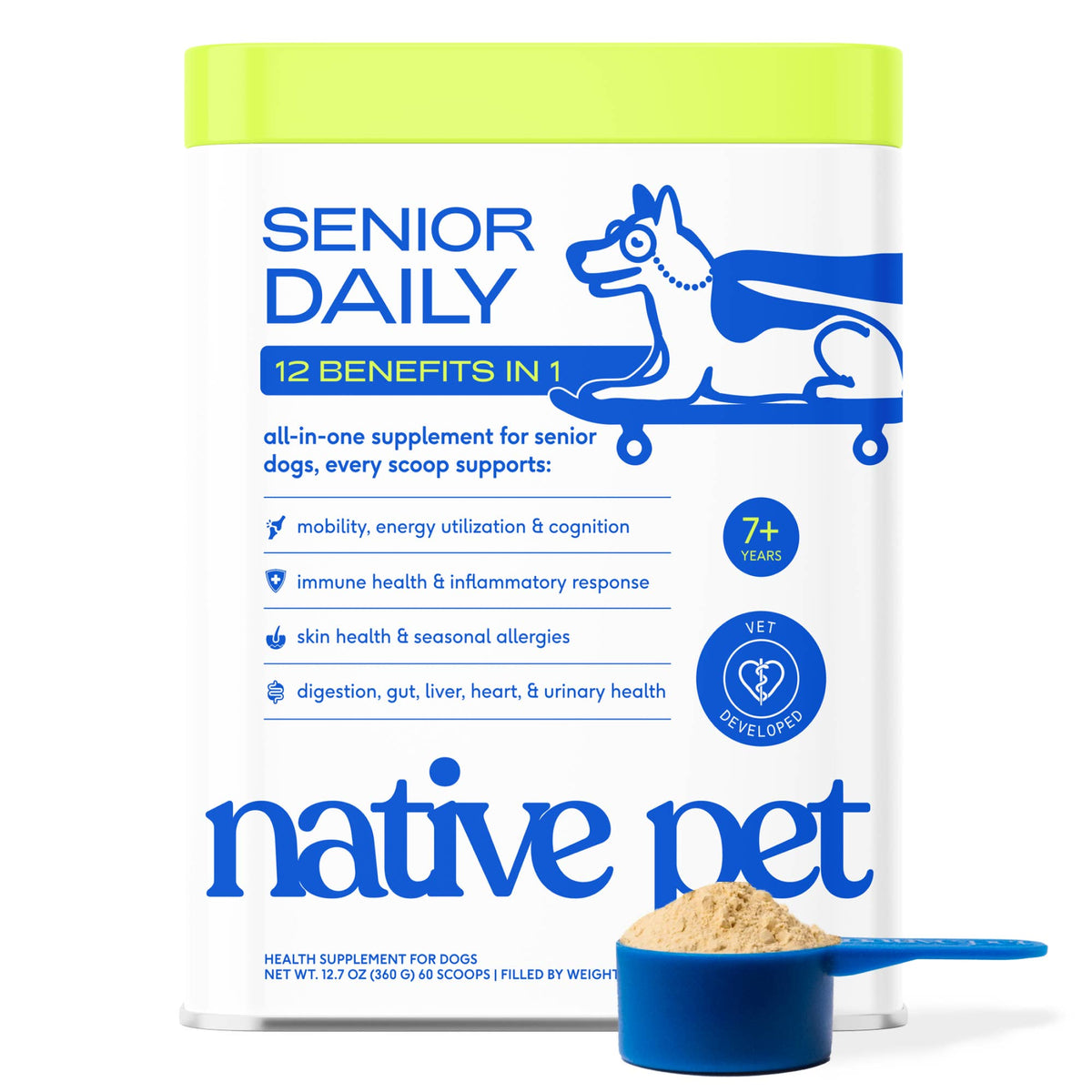 Senior Daily 12-in-1 Multivitamin Powder Supplement for Dogs