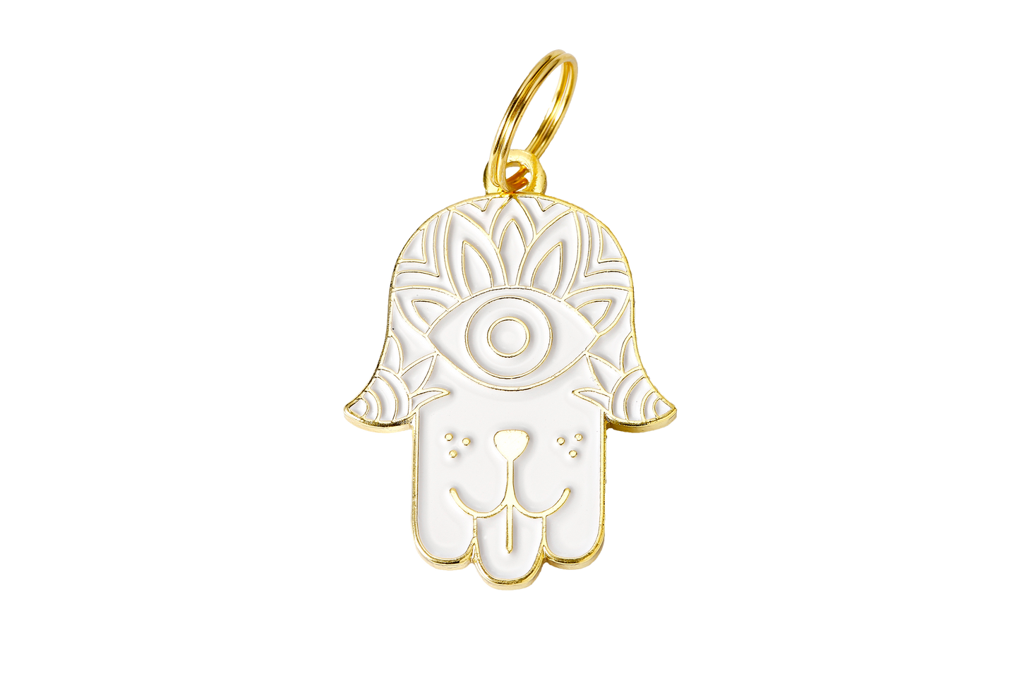 Hamsa Pet ID Tag: Black & Gold
