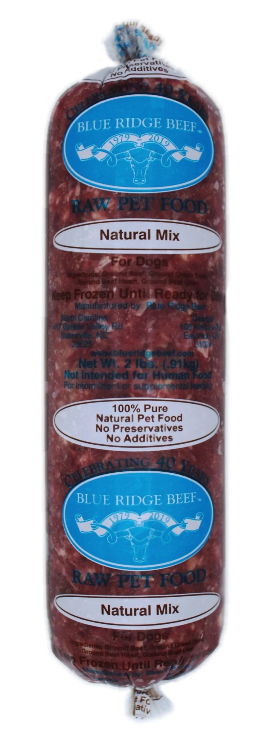 Blue Ridge Beef Natural Mix Frozen Raw Chub 2lb