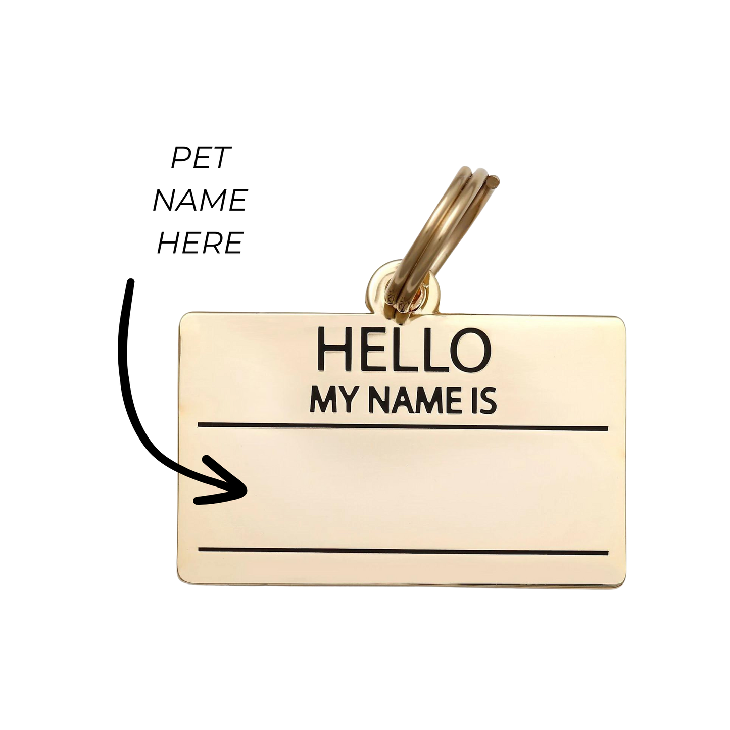 Hello My Name is Pet ID Tag