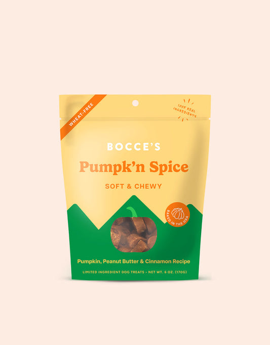 Bocce's Bakery Pumpkin Spice Soft & Chewy front of bag