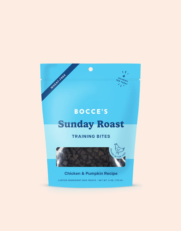 Bocce's Bakery Sunday Roast Training Bites front of bag