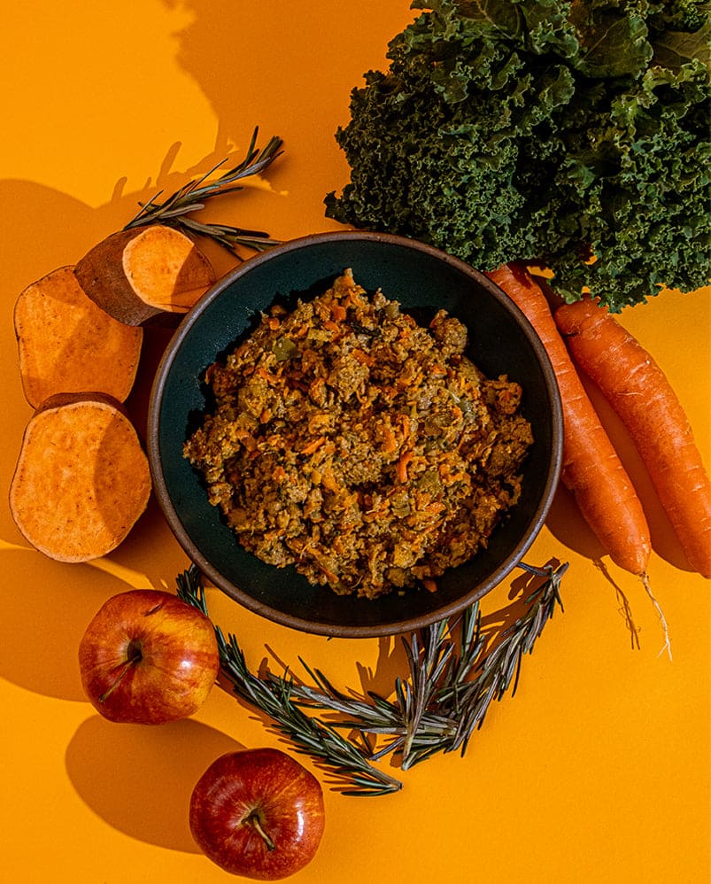 Barkful Turkey Harvest fresh dog food served in a bowl