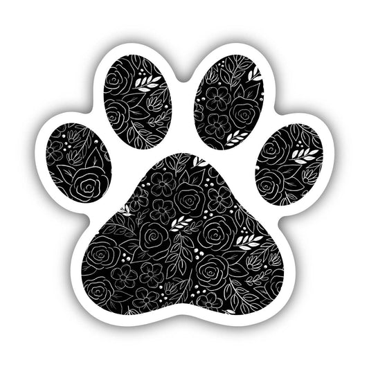 Floral Paw Print Sticker