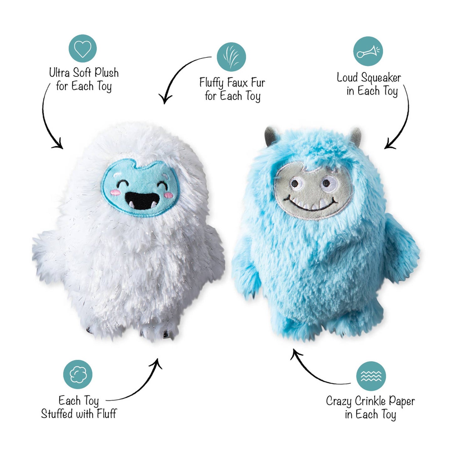 PetShop by Fringe Studio Yeti For Us? 2Pc Small Dog Toy Set