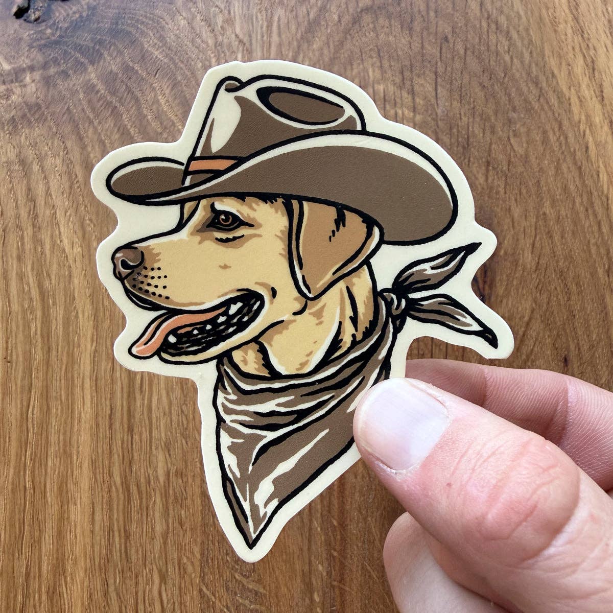 Golden Lab Cowdog Sticker