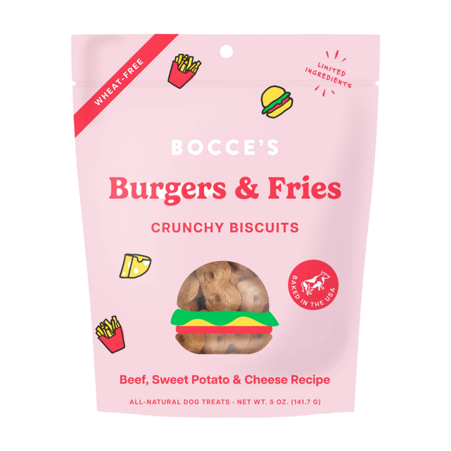 Burgers & Fries Biscuit Dog Treats 5oz