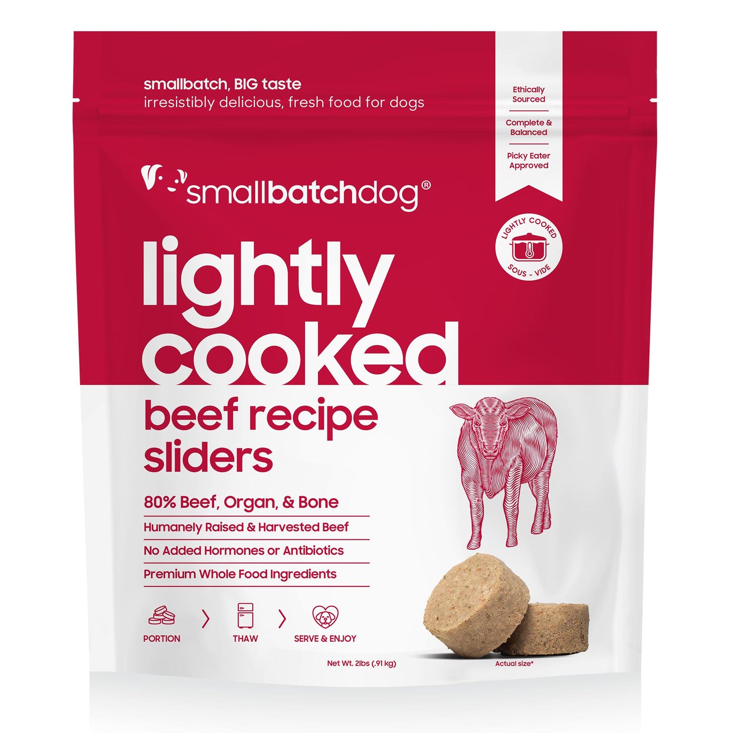Smallbatch Dog Lightly Cooked Beef 2lb