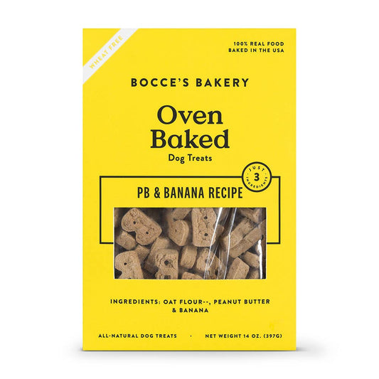 Bocce's Bakery PB + Banana 14oz Biscuit Boxes Dog Treats