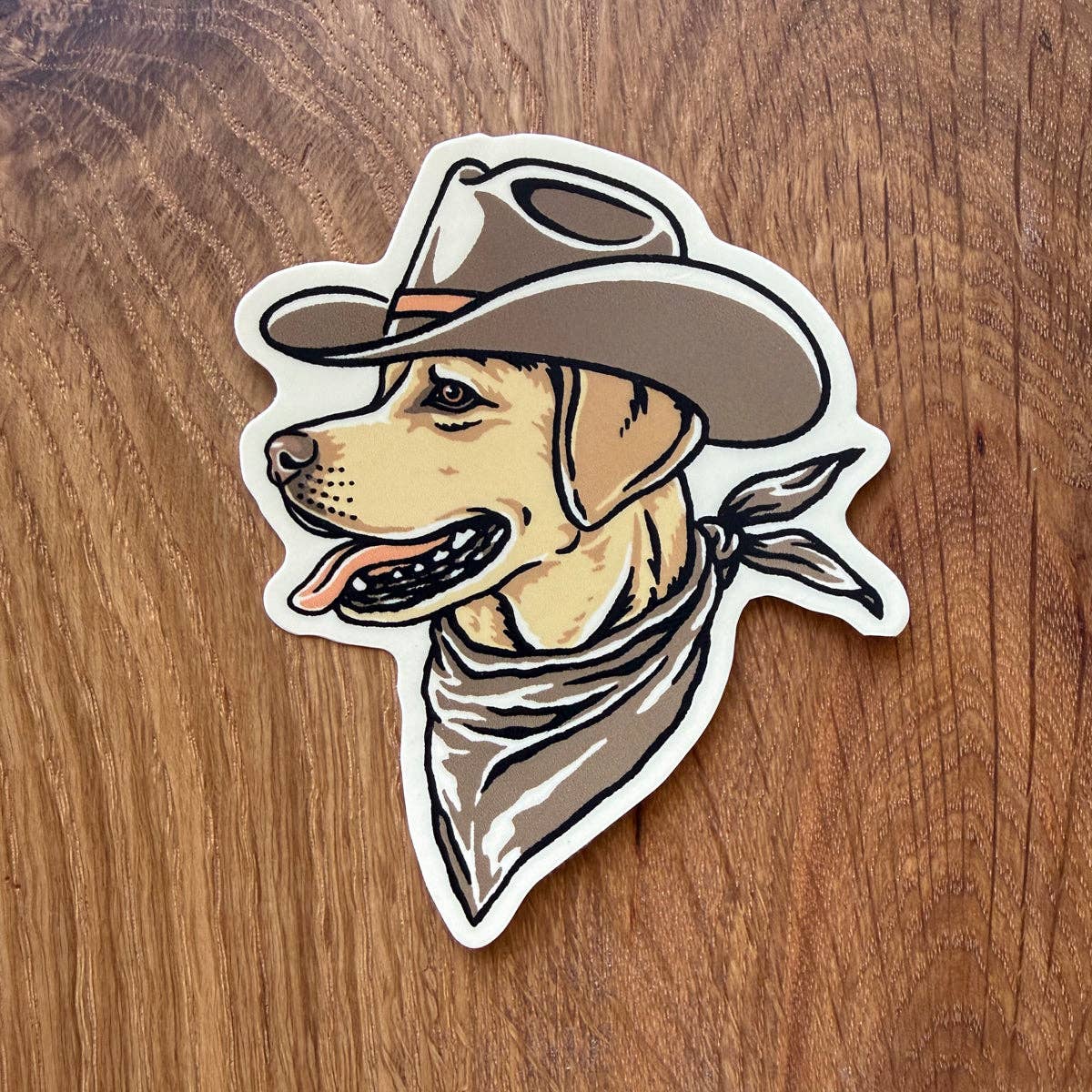 Golden Lab Cowdog Sticker