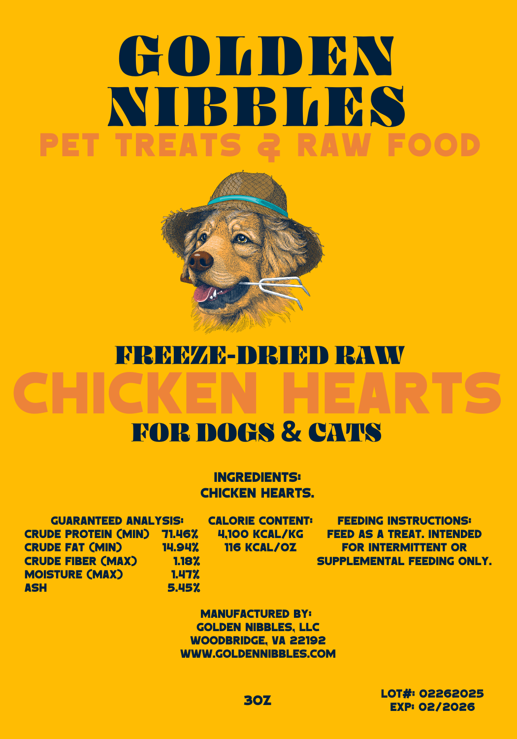 Chicken Hearts 3oz Bag