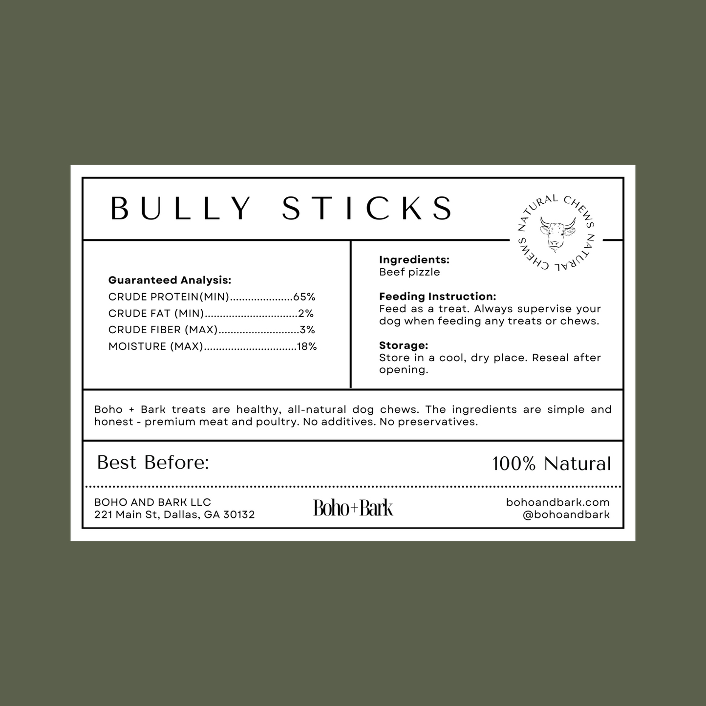 5 Pack of Bully Sticks