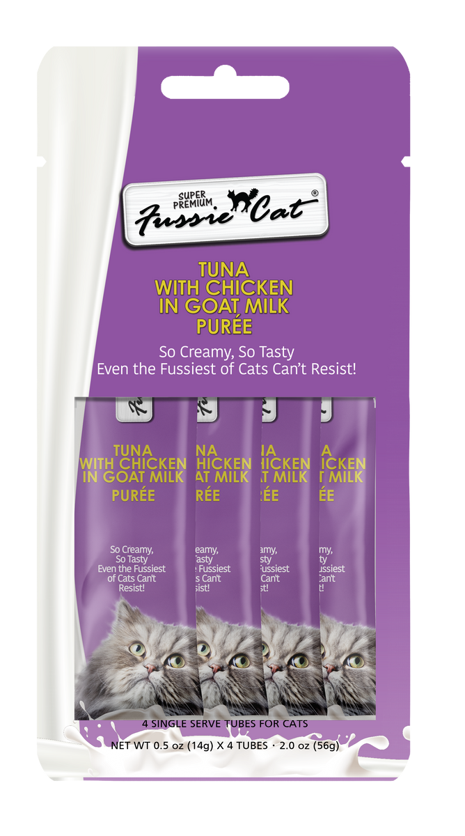 FussieCat Puree Tuna with Chicken in Goat Milk 4pk