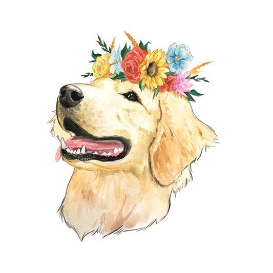 Flower Crown Golden Sticker