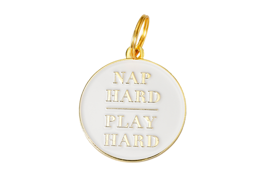 Nap Hard Play Hard Pet ID Tag