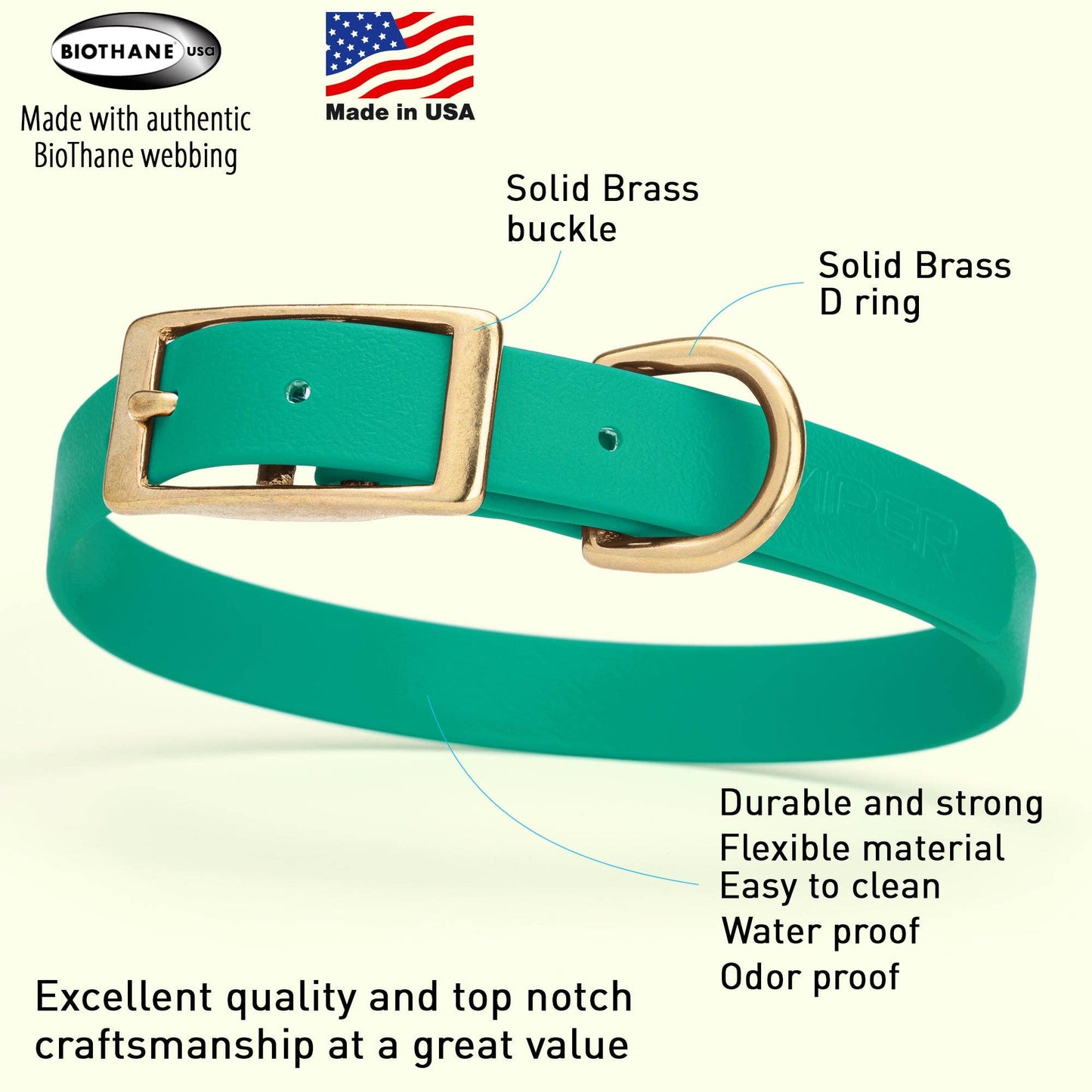 Black Biothane Waterproof Collar