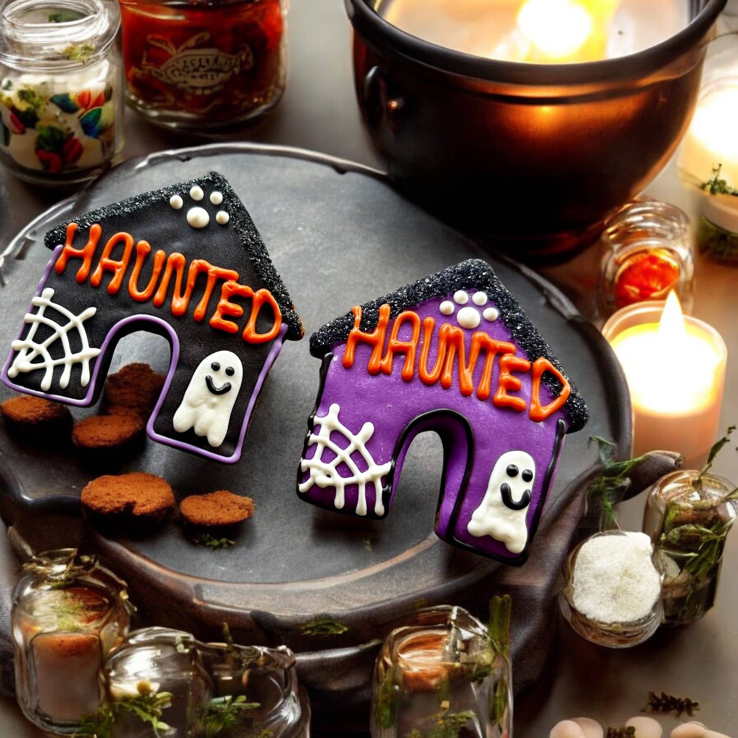 Haunted Halloween dog house treats