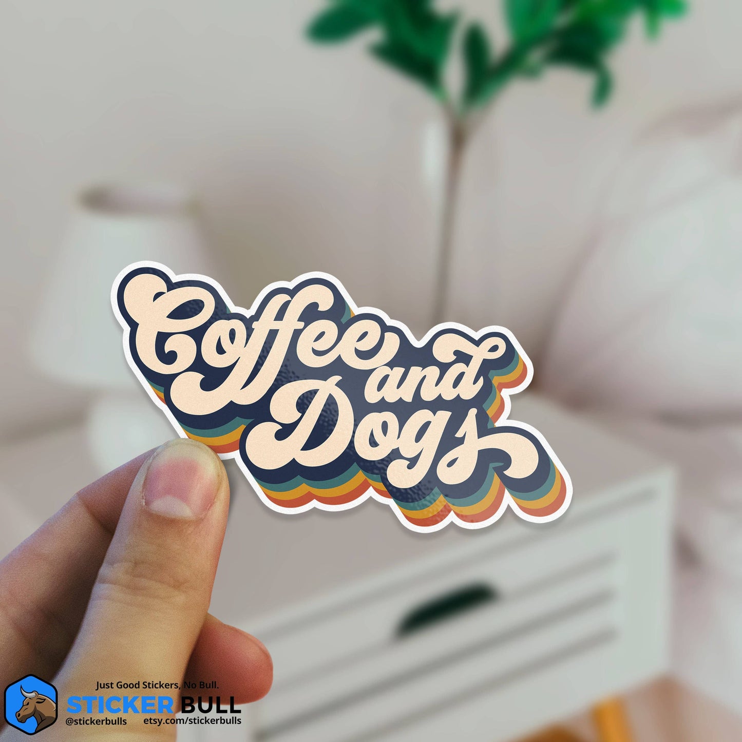 Coffee and Dogs Sticker, Funny Coffee Sticker Meme Sticker, Dog Mom StickerWaterproof Vinyl Sticker for Car, Laptop, Phone, Water Bottle