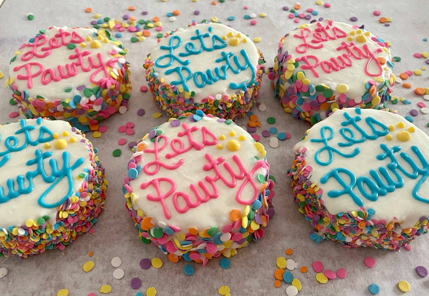 Mini Yogurt Confetti Birthday Cake dog treats