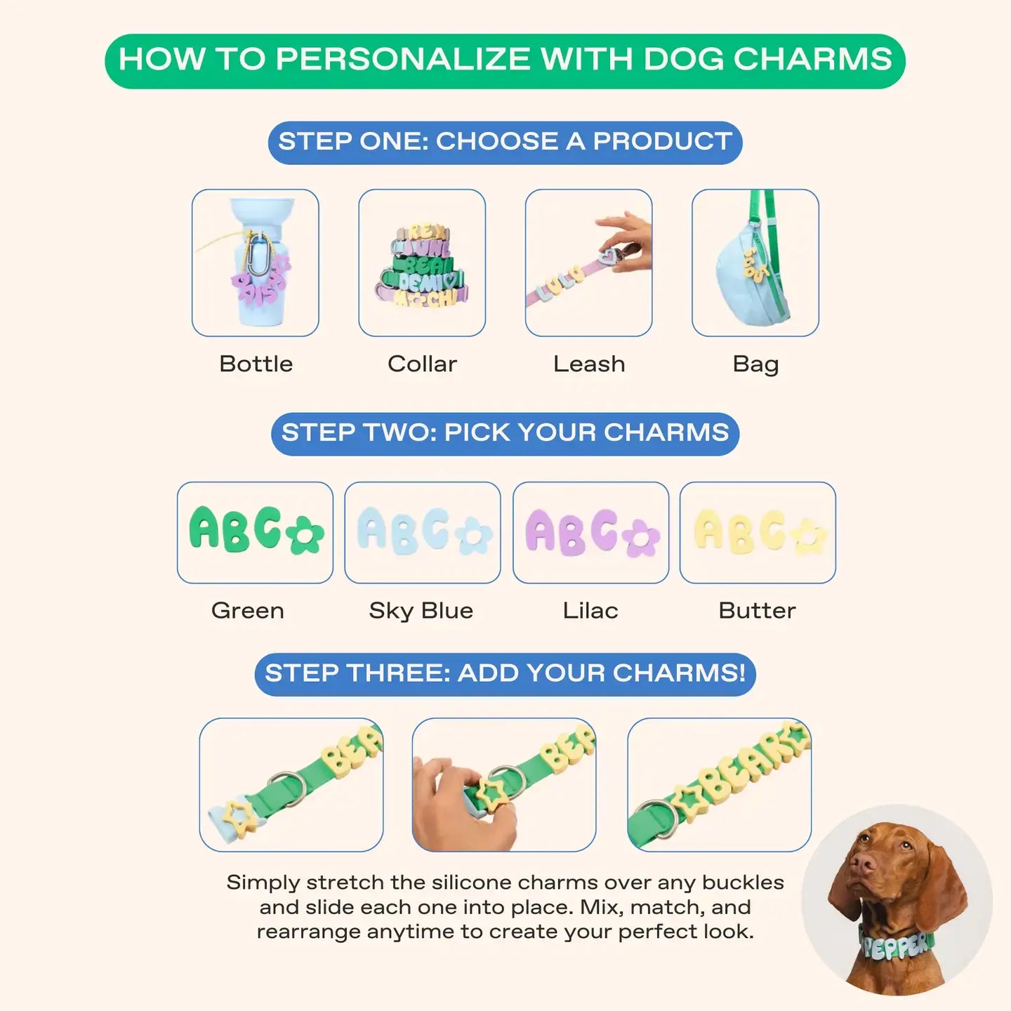 Mixed Dog Charms + Charm Bar