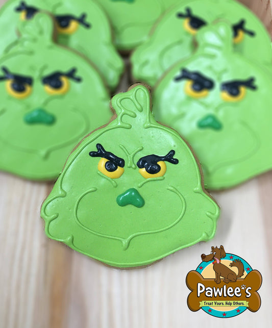 Pawlee's Grinch Face Dog Cookie