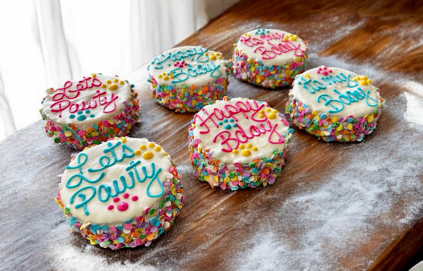 Mini Yogurt Confetti Birthday Cake dog treats