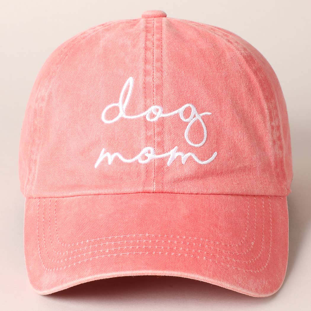 Dog Mom Lettering Embroidery Hat