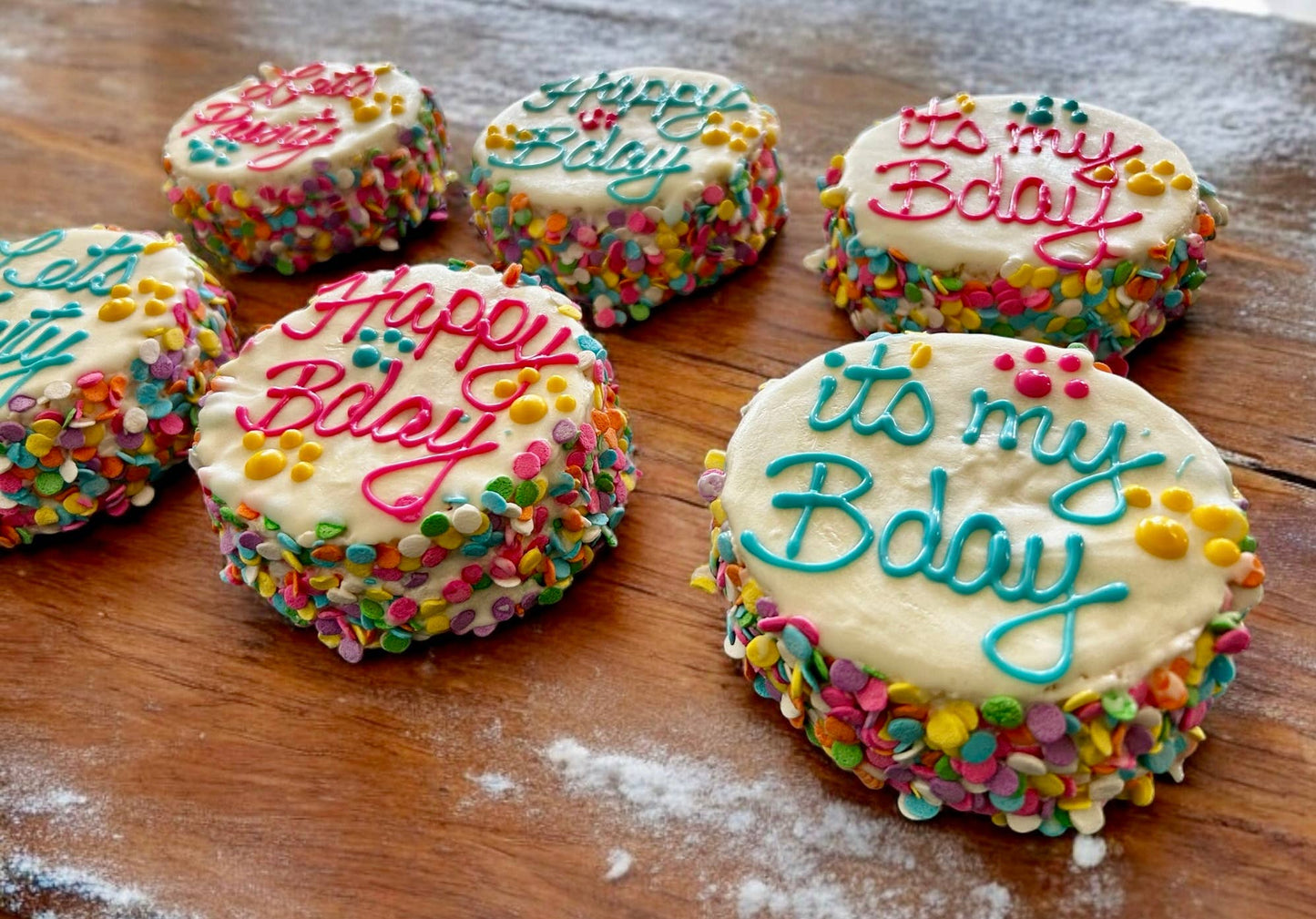 Mini Yogurt Confetti Birthday Cake dog treats