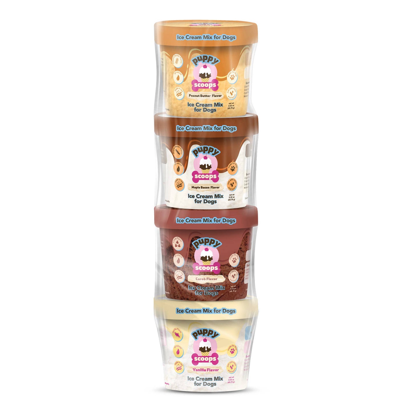 Puppy Scoops Ice Cream Mix Sample Pack - All 4 Flavors