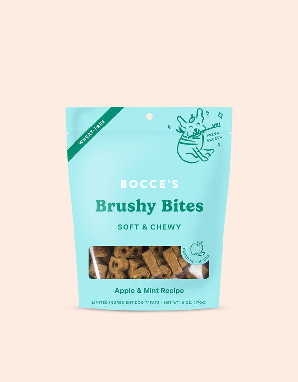 Bocce's Bakery Brushy Dental Sticks front of bag