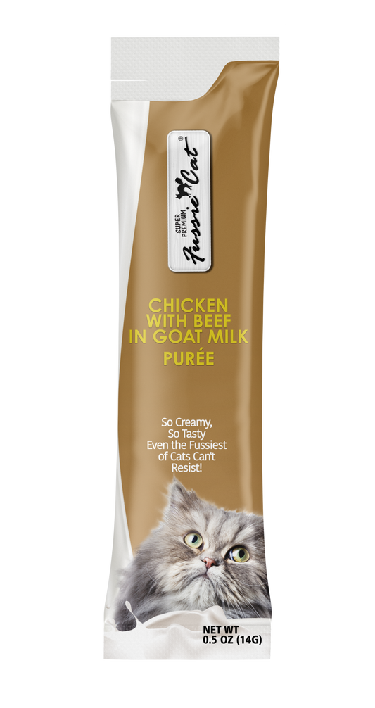 FussieCat Puree Chicken with Beef in Goat Milk 4pk
