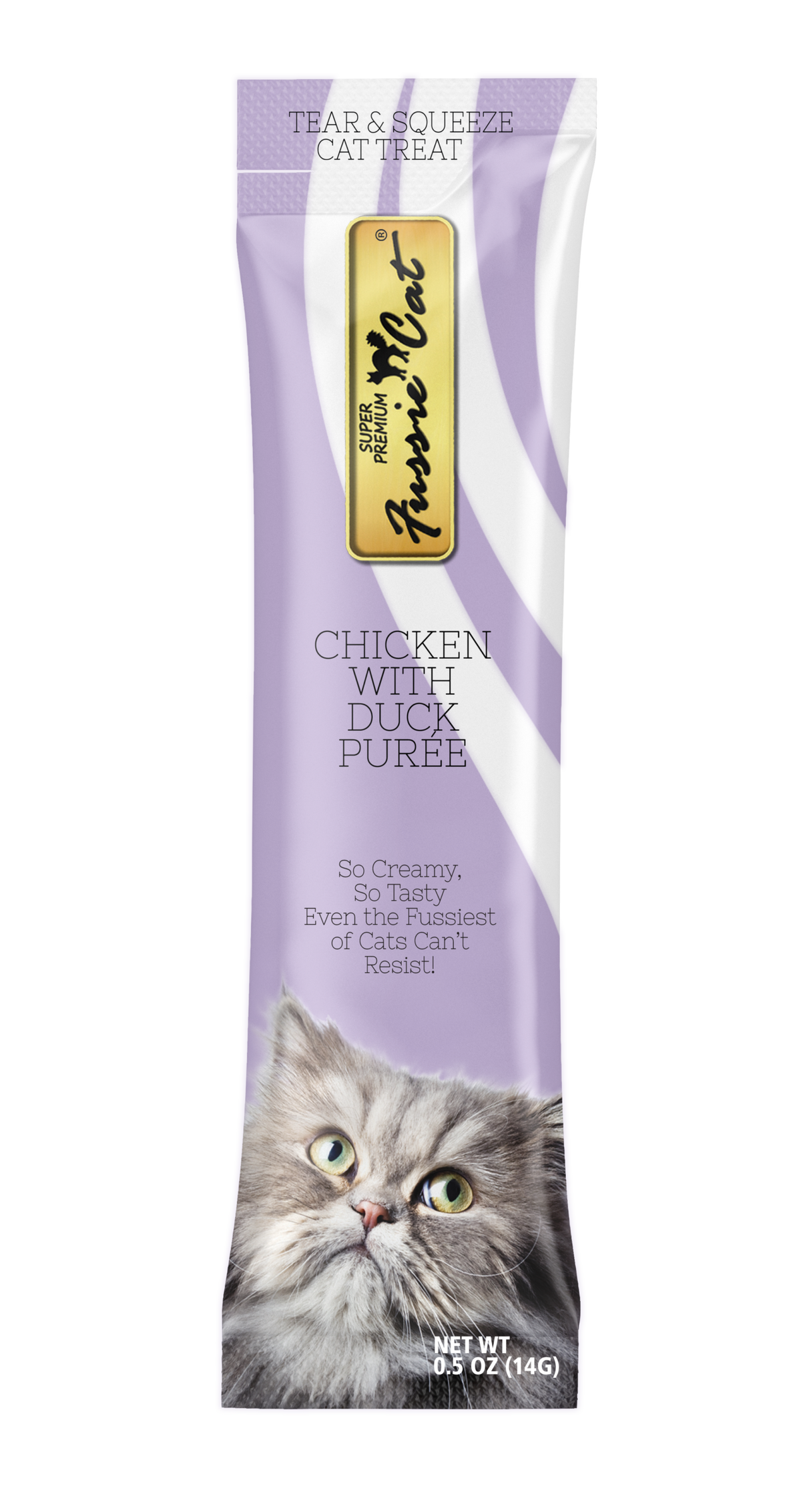 Fussie Cat Chicken with Duck Purée lickable cat treat