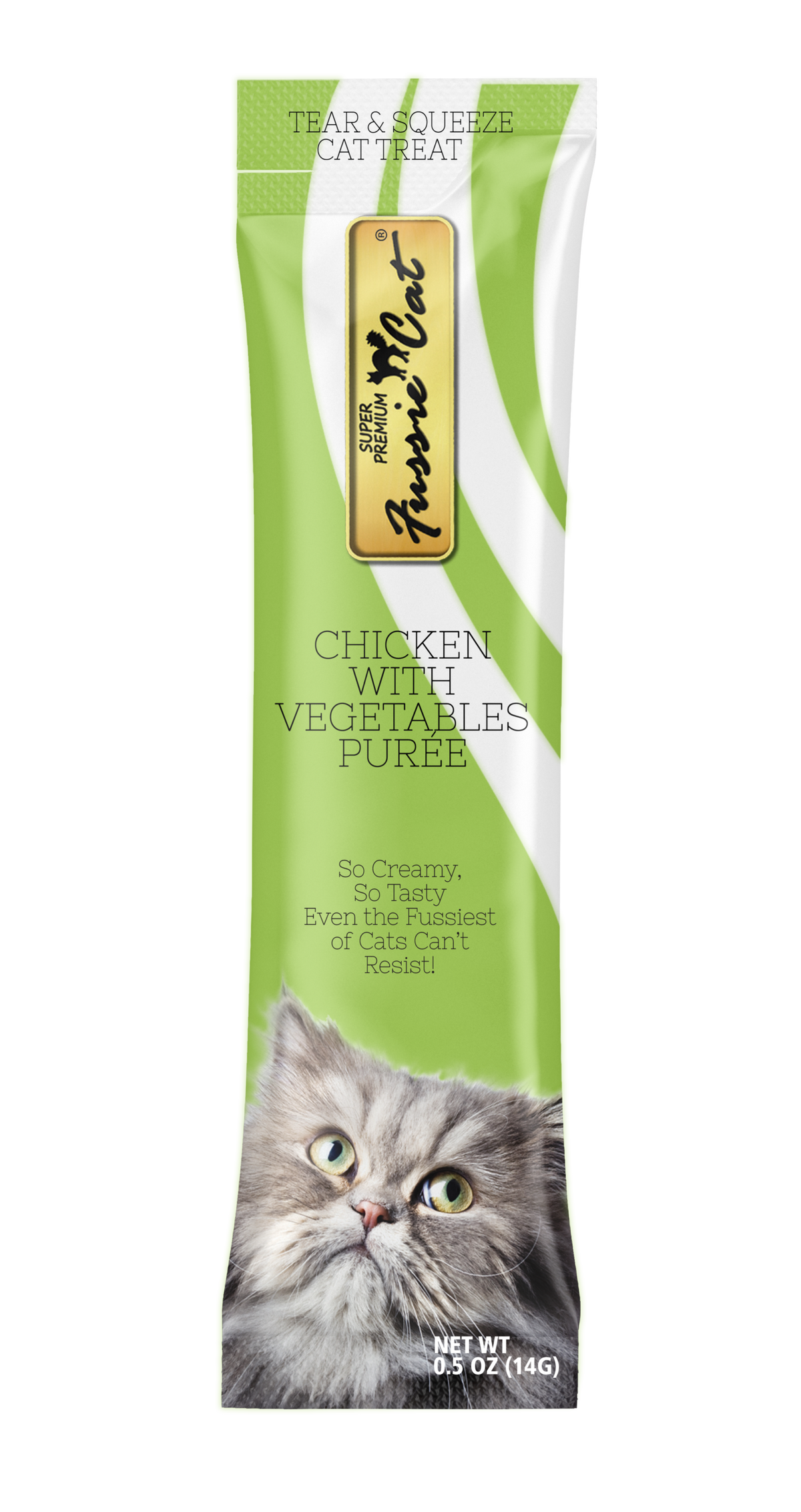 Fussie Cat Chicken with Vegetables Purée lickable cat treat