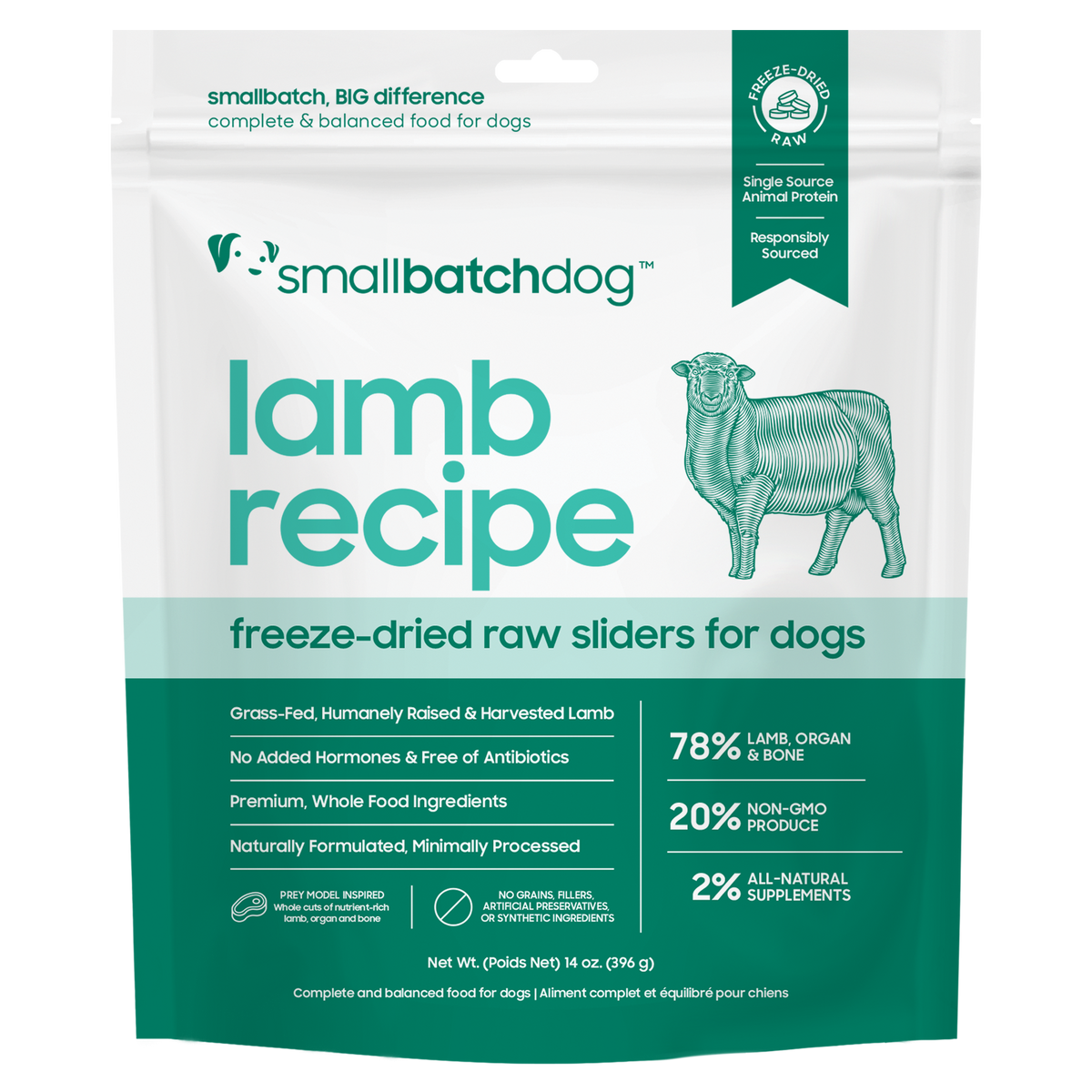 Smallbatch Freeze-Dried Raw Lamb Sliders 14oz