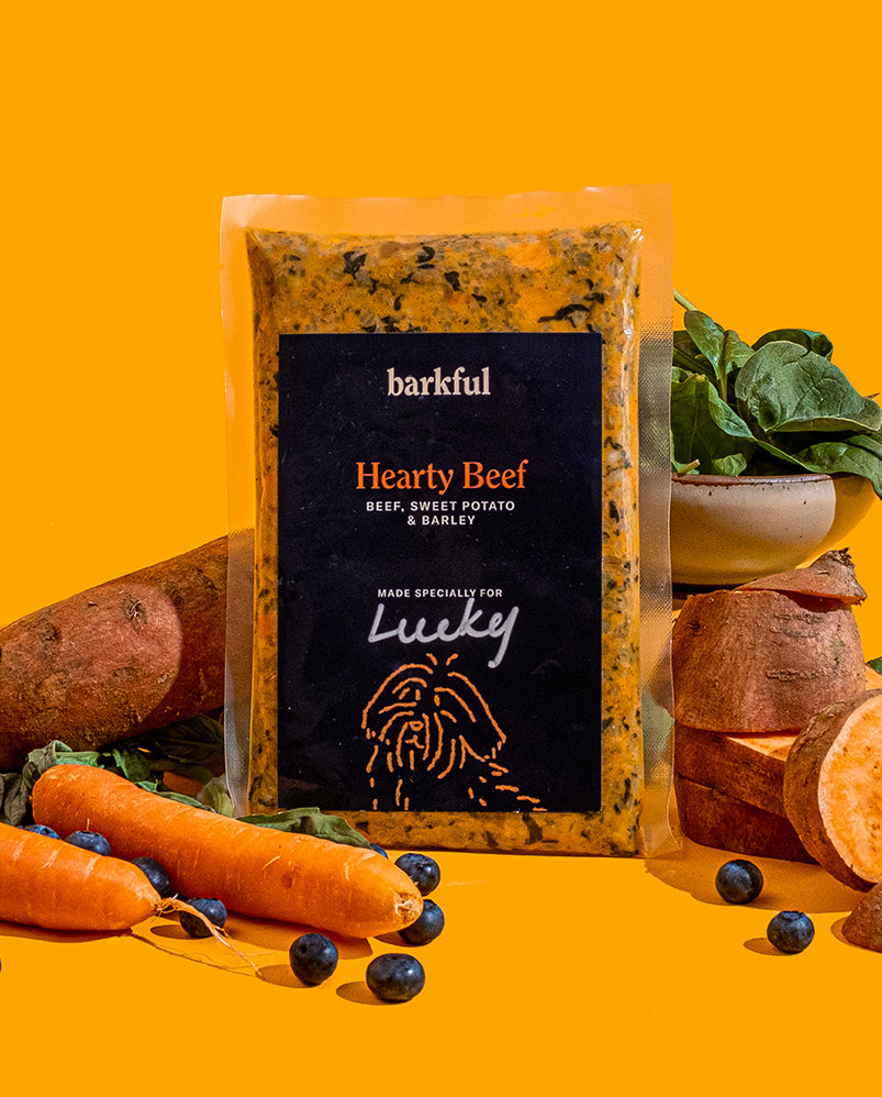Frozen Hearty Beef Barkful Dog Food