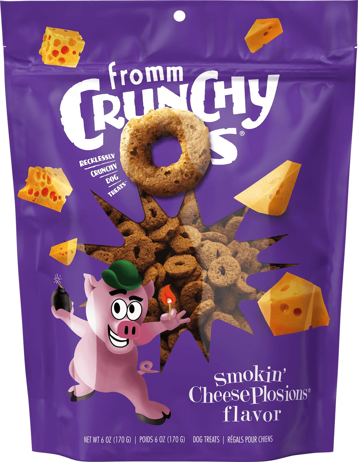 Fromm Crunchy O's Smokin' Cheeseplosions Dog Treats 6 oz