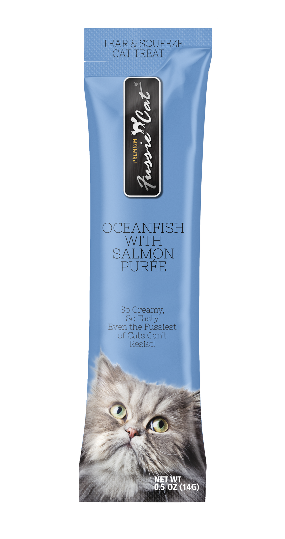 Fussie Cat Oceanfish with Salmon Purée lickable cat treat