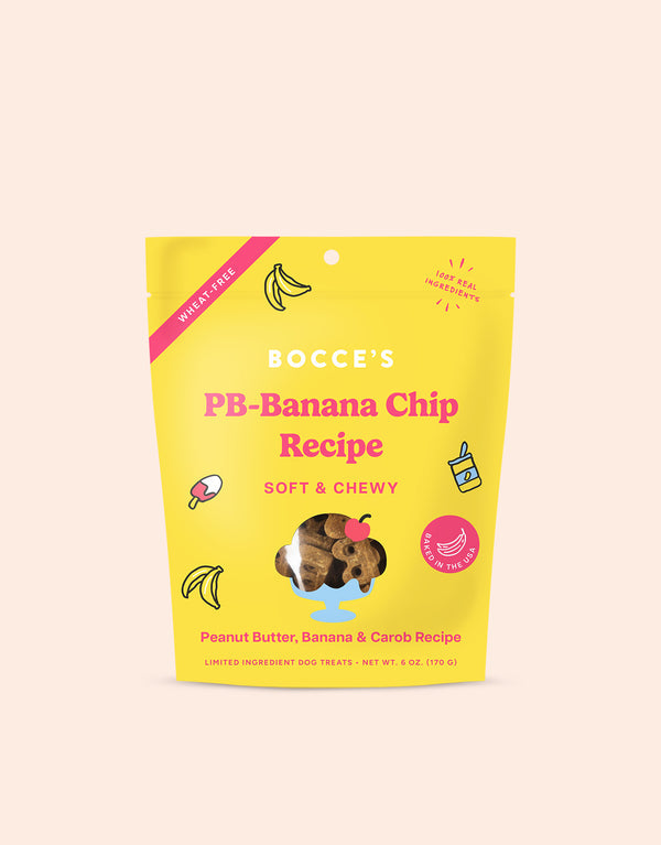 Bocce's Bakery PB-Banana Chip Soft & Chewy front of bag