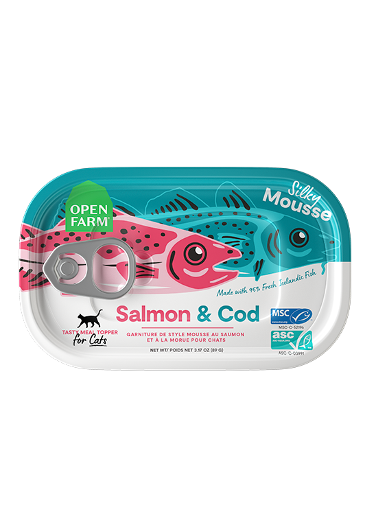 Open Farm Salmon & Cod Topper for Cats 3.17oz can