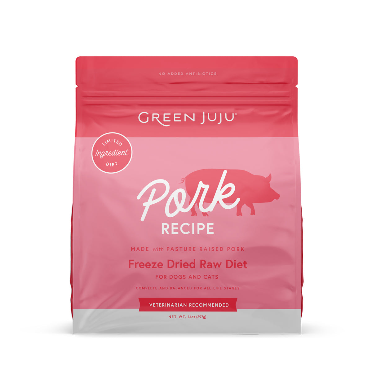 Green Juju Pork Recipe Freeze Dried Raw Diet 14oz bag