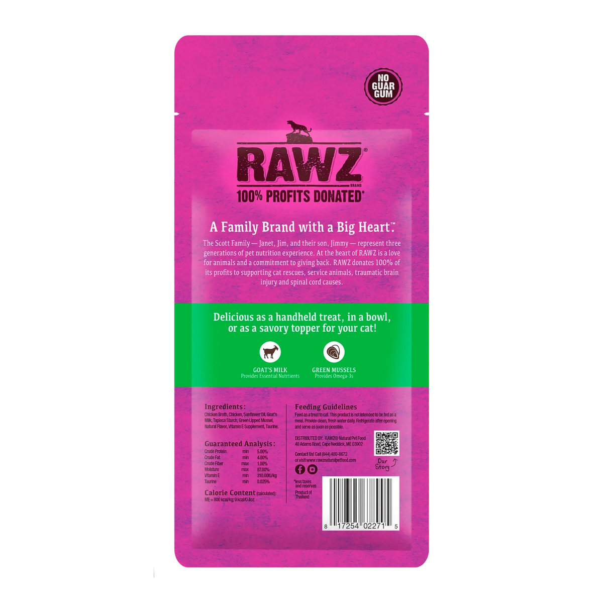 RAWZ Lickable Cat Treats Chicken - back