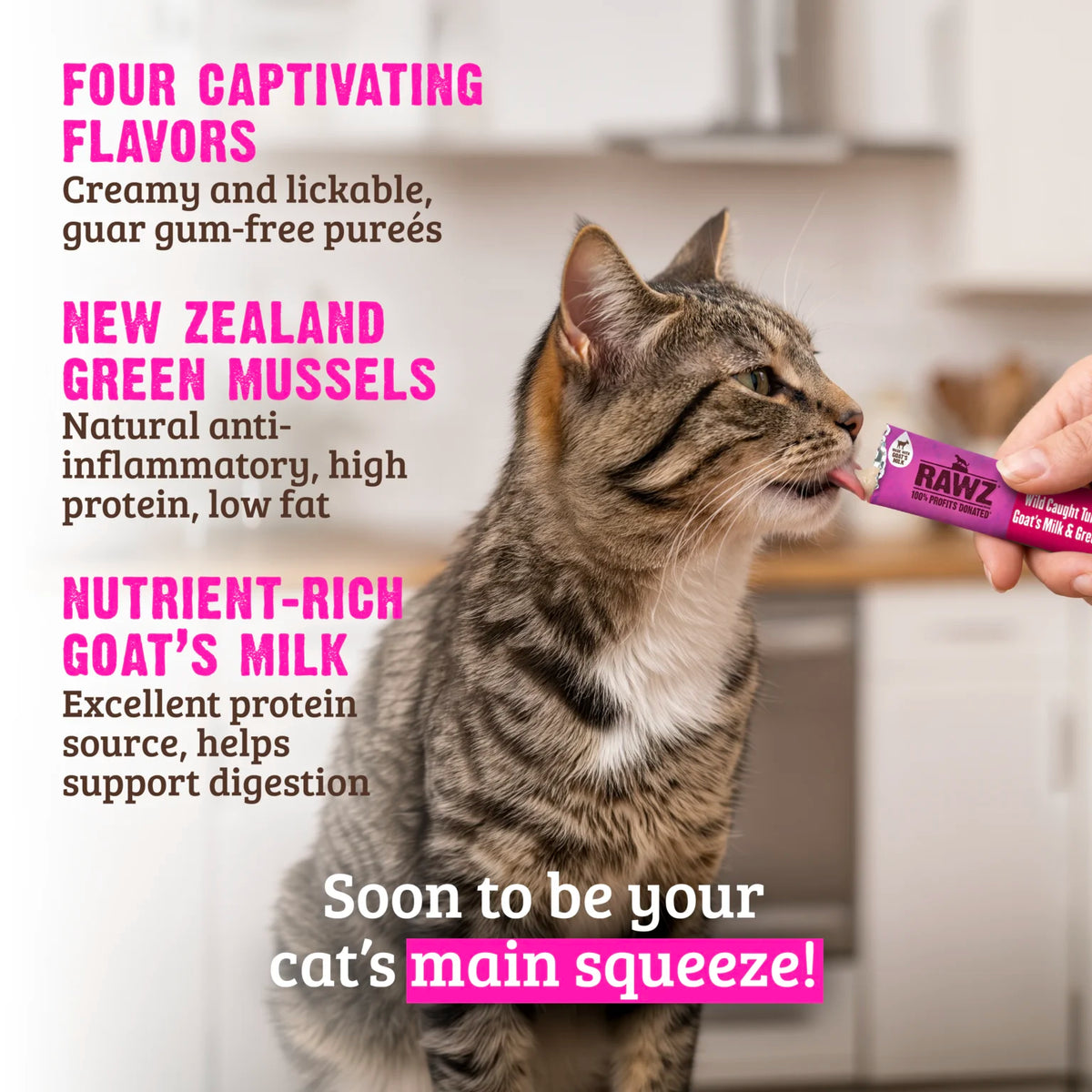 RAWZ Lickable Cat Treats Tuna & Salmon - lifestyle