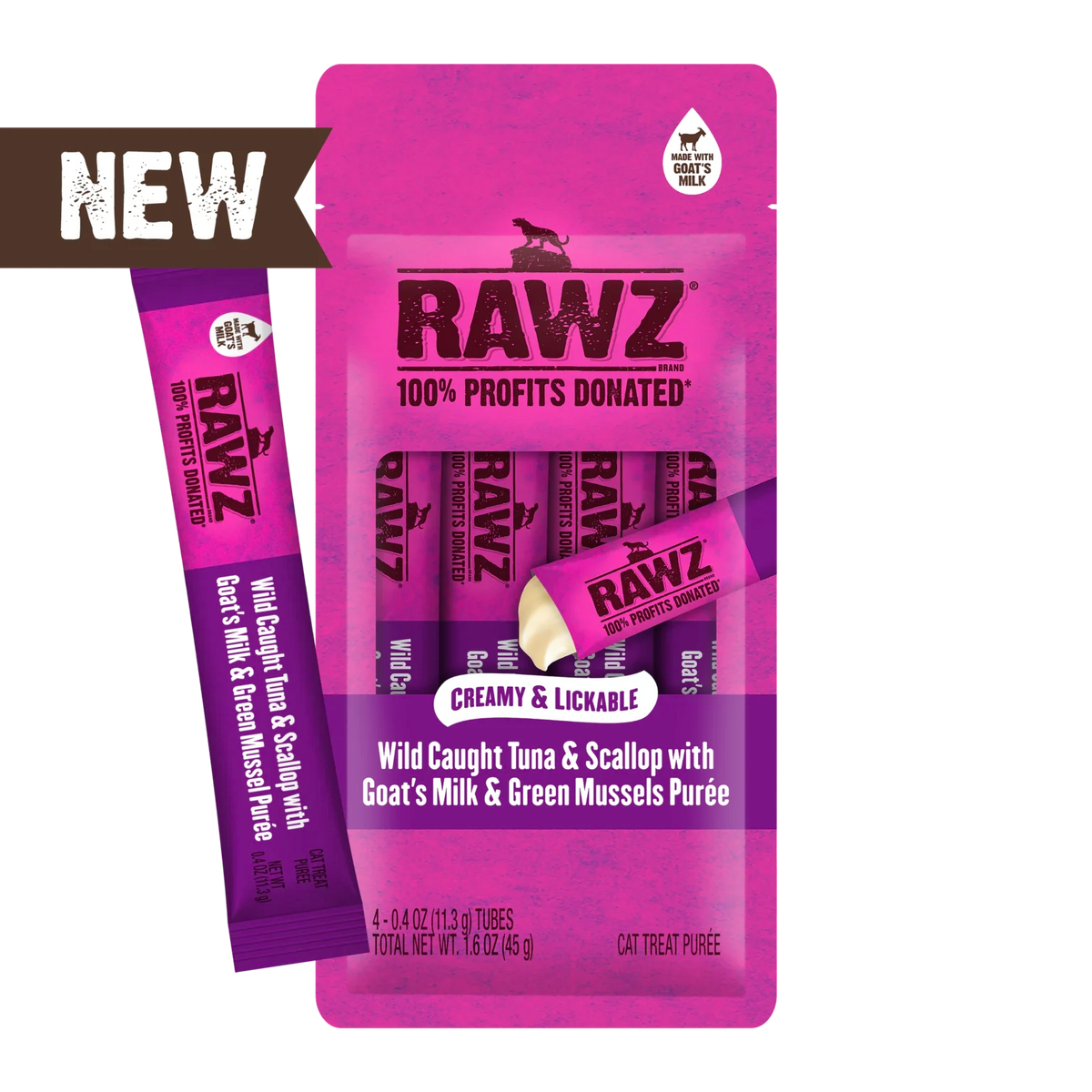 RAWZ Lickable Cat Treats Tuna & Scallop - front